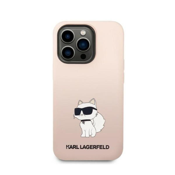 Etui Do iPhone 14 Pro Karl Lagerfeld Silicone NFT Choupette Różowy