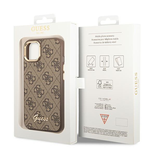 Etui Do iPhone 14 Plus Guess 4G Metal Camera Outline Case Brązowy