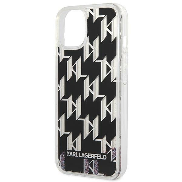 Etui Do iPhone 14 Plus Karl Lagerfeld Monogram Liquid Glitter Czarny