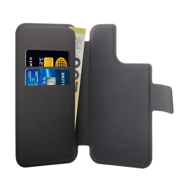 Etui Do iPhone 14 Pro / 13 Pro Puro Folio MagSafe Case Czarny