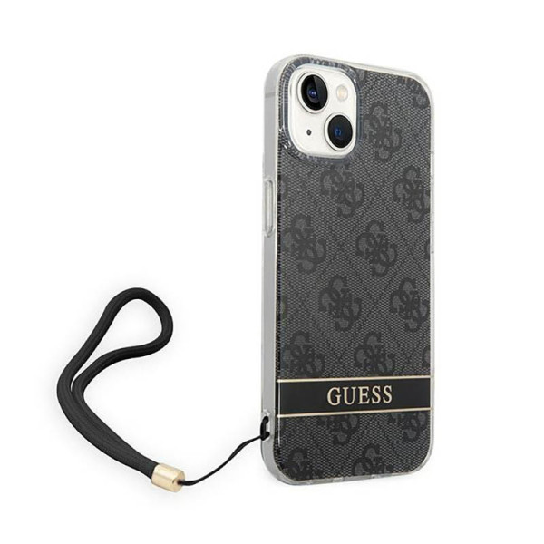 Etui Ze Smyczką Do iPhone 14 Plus Guess 4G Print Cord Czarny