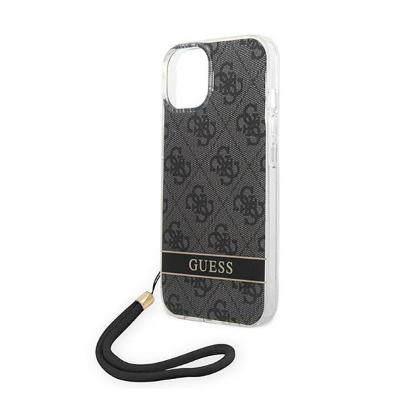 Etui Ze Smyczką Do iPhone 14 Plus Guess 4G Print Cord Czarny