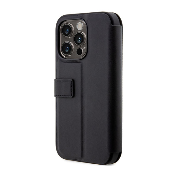 Etui Do iPhone 14 Pro BMW Booktype Leather Stamp Blue Lines Czarny