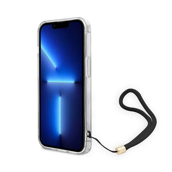 Etui Ze Smyczką Do iPhone 14 Plus Guess 4G Print Cord Brązowy