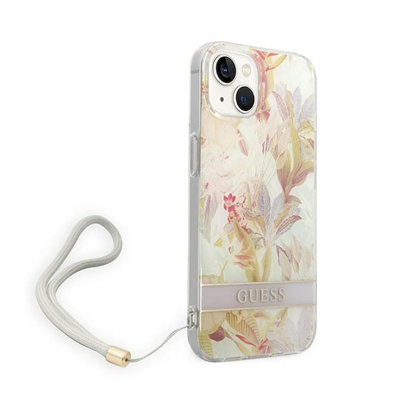 Etui Ze Smyczką Do iPhone 14 Plus Guess Flower...