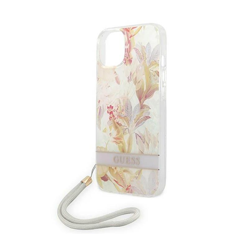Etui Ze Smyczką Do iPhone 14 Plus Guess Flower...