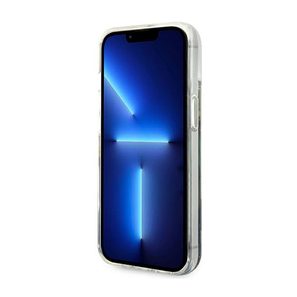 Etui Do iPhone 14 Plus Guess Liquid Glitter Flower Niebieski