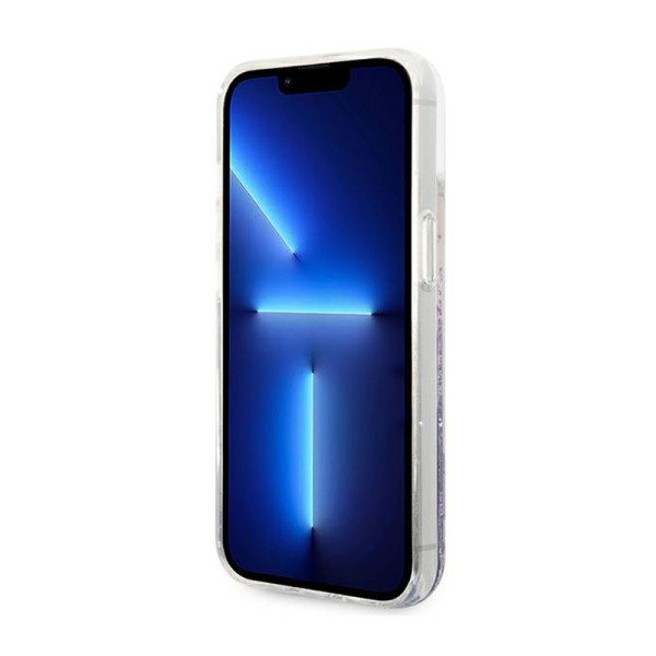 Etui Do iPhone 14 Plus Guess Liquid Glitter Flower Fioletowy