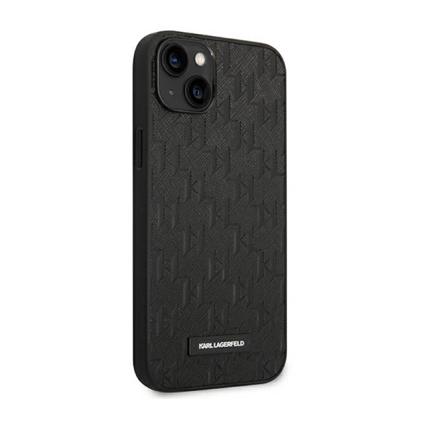 Etui Do iPhone 14 Plus Karl Lagerfeld Saffiano Mono Metal Logo Czarny