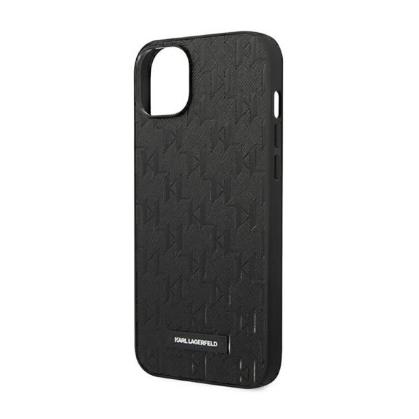 Etui Do iPhone 14 Plus Karl Lagerfeld Saffiano Mono Metal Logo Czarny