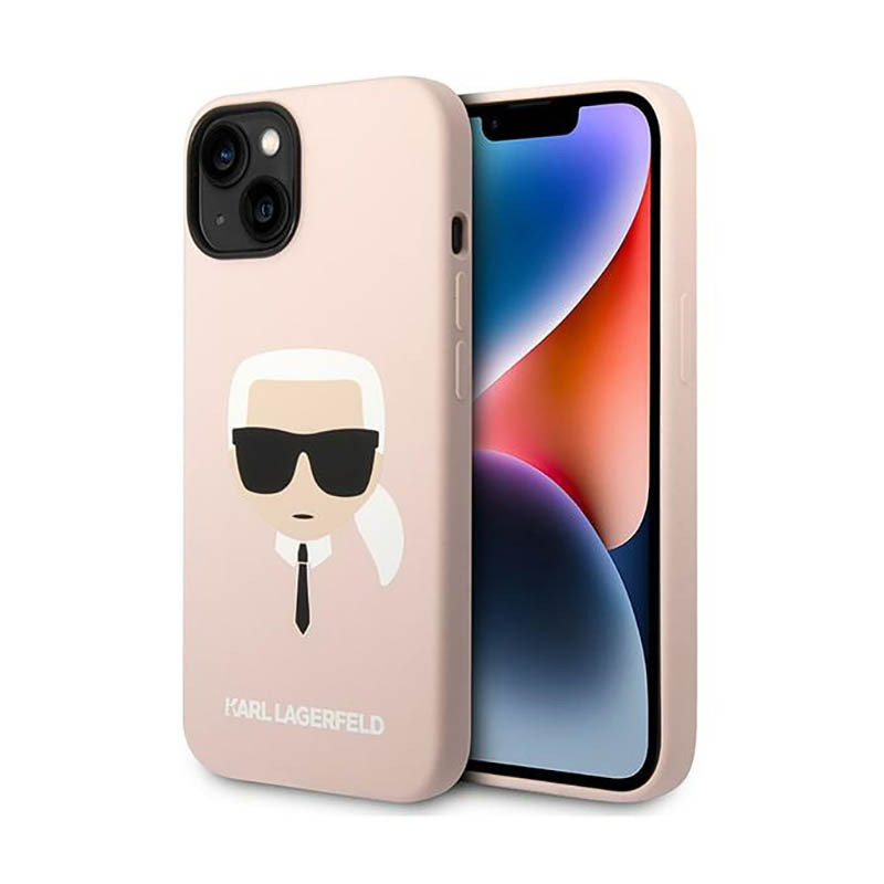 Etui Do iPhone 14 Plus Karl Lagerfeld Silicone Ikonik Karl`S Head Różowy