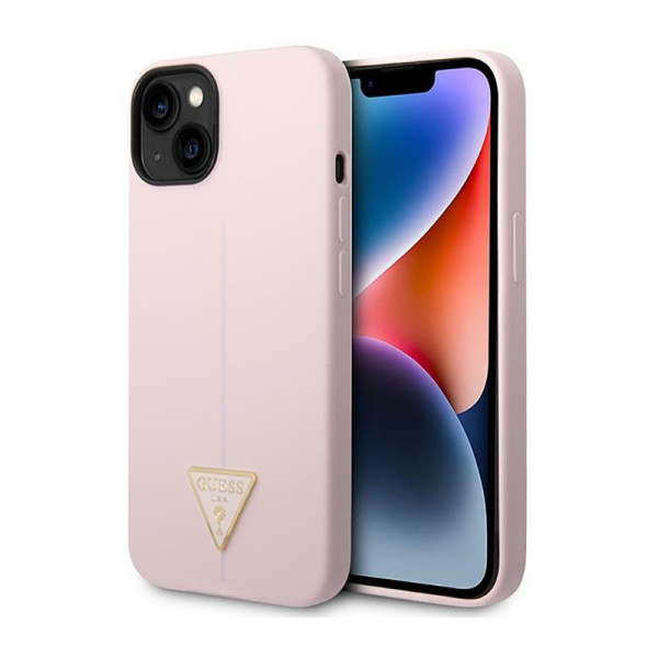 Etui Do iPhone 14 Plus Guess Silicone Triangle Logo Fioletowy
