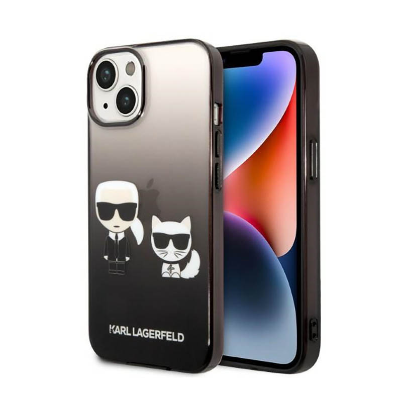 Etui Do iPhone 14 Plus Karl Lagerfeld Gradient Ikonik Karl & Choupette Czarny