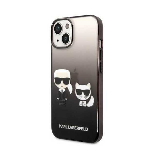 Etui Do iPhone 14 Plus Karl Lagerfeld Gradient Ikonik Karl & Choupette Czarny