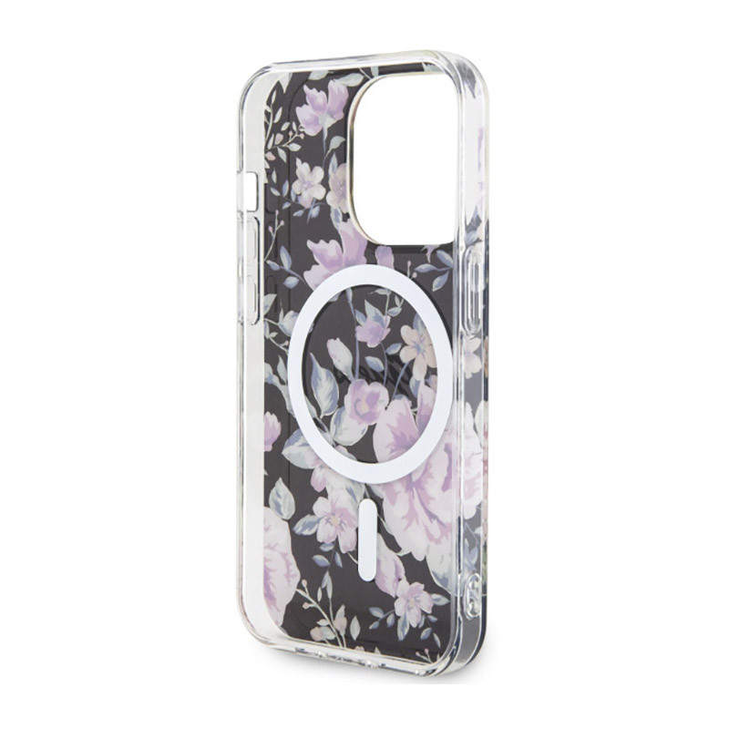 Etui Do iPhone 14 Pro Guess Flower MagSafe Czarny