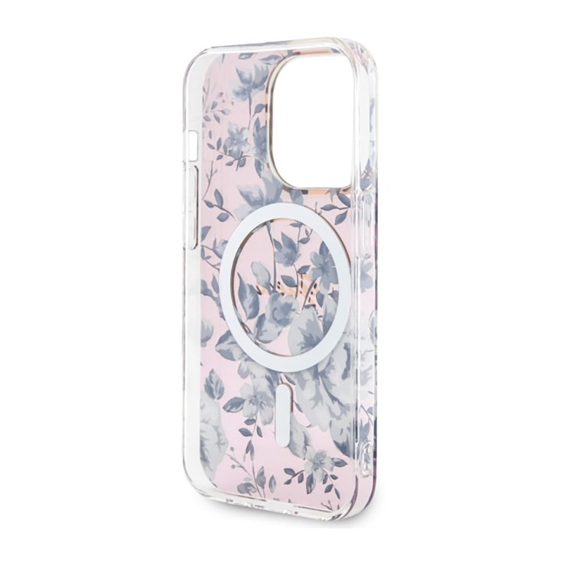 Etui Do iPhone 14 Pro Guess Flower MagSafe Różowy