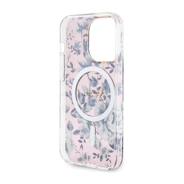 Etui Do iPhone 14 Pro Guess Flower MagSafe Różowy