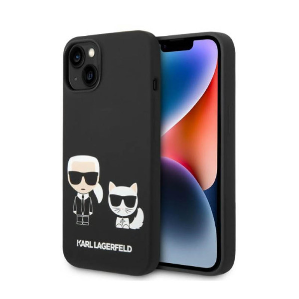 Etui Do iPhone 14 Plus Karl Lagerfeld Liquid Silicone Karl & Choupette MagSafe Czarny