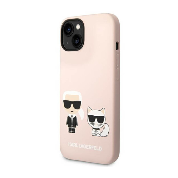 Etui Do iPhone 14 Plus Karl Lagerfeld Liquid Silicone Karl & Choupette MagSafe Różowy