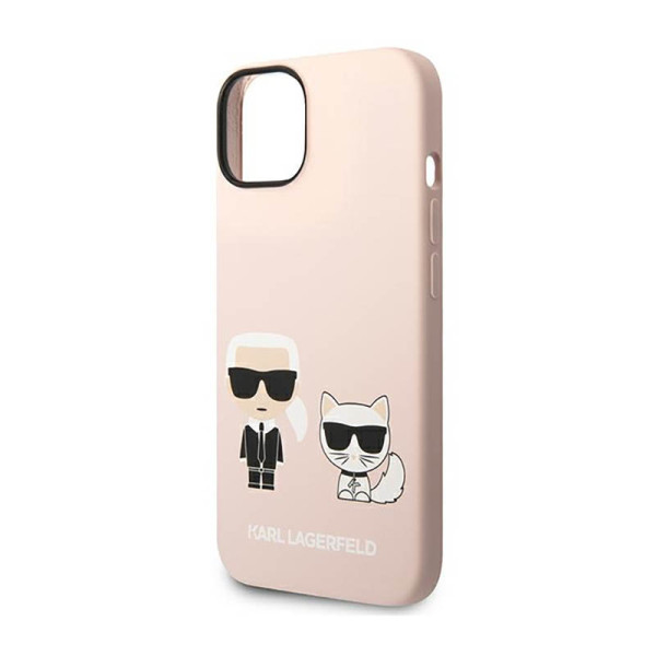 Etui Do iPhone 14 Plus Karl Lagerfeld Liquid Silicone Karl & Choupette MagSafe Różowy