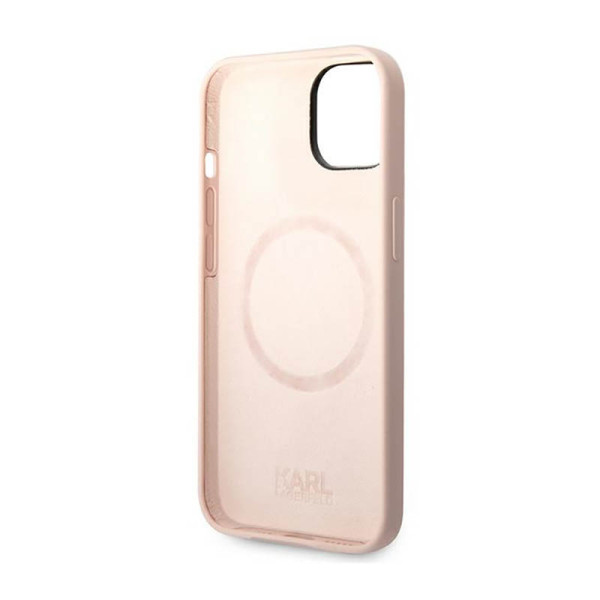 Etui Do iPhone 14 Plus Karl Lagerfeld Liquid Silicone Karl & Choupette MagSafe Różowy