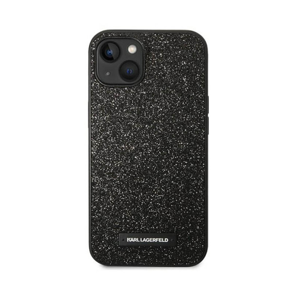 Etui Do iPhone 14 Plus Karl Lagerfeld Glitter Plaque Logo Czarny