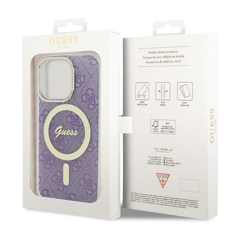 Etui Do iPhone 14 Pro Guess 4G MagSafe Fioletowy