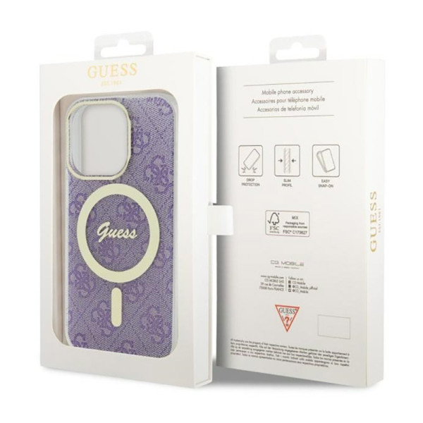 Etui Do iPhone 14 Pro Guess 4G MagSafe Fioletowy