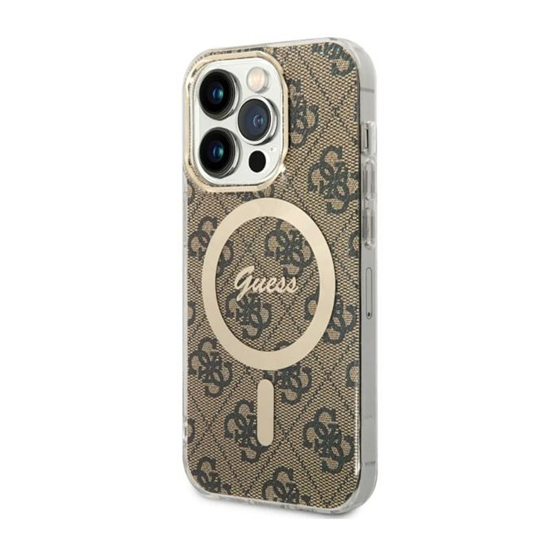 Etui Do iPhone 14 Pro Guess 4G MagSafe Brązowy