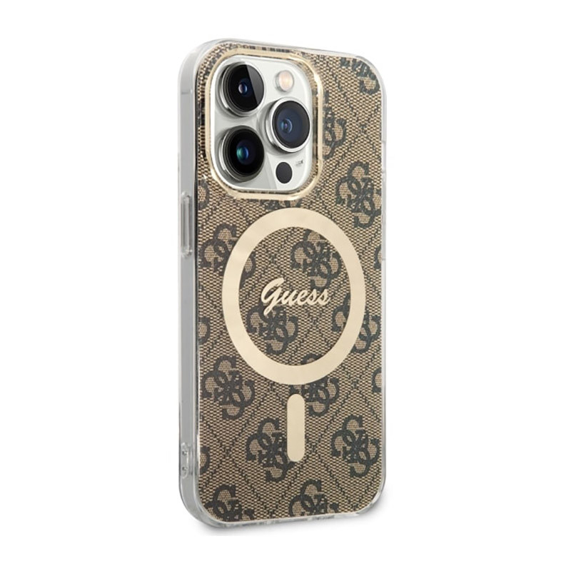 Etui Do iPhone 14 Pro Guess 4G MagSafe Brązowy