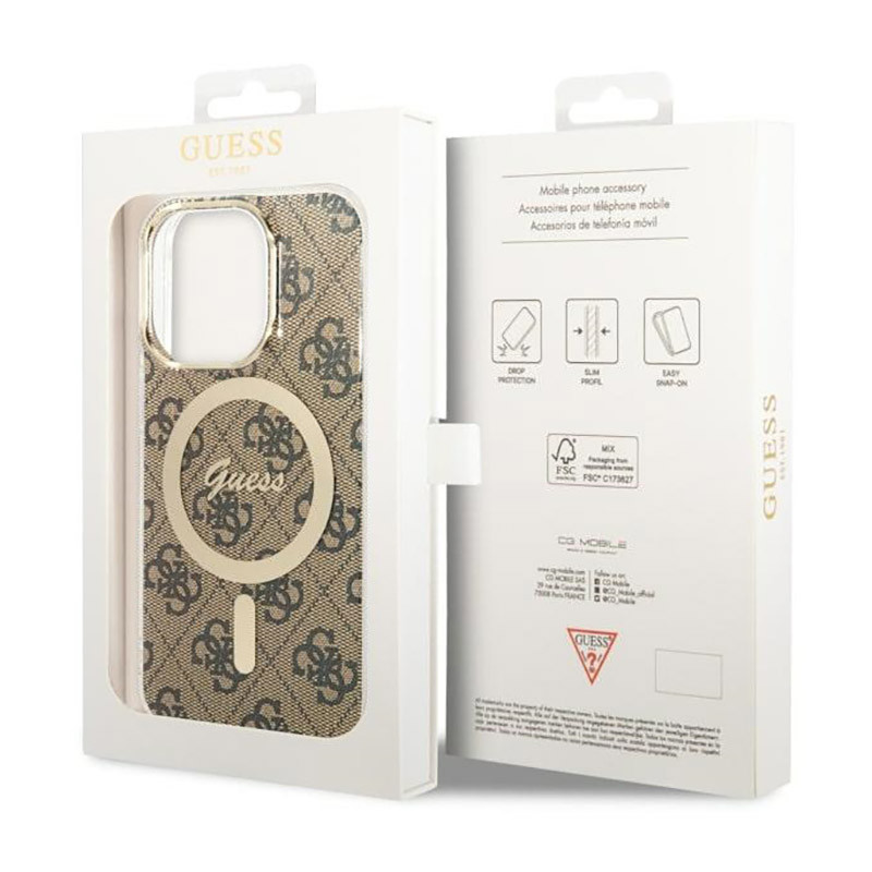 Etui Do iPhone 14 Pro Guess 4G MagSafe Brązowy