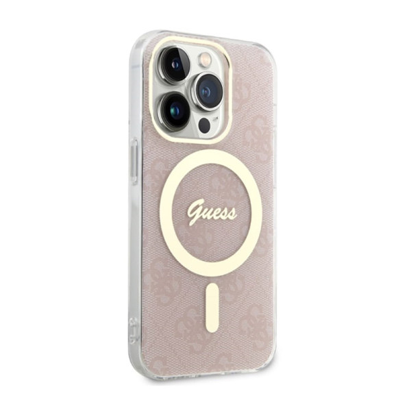 Etui Do iPhone 14 Pro Guess 4G MagSafe Różowy