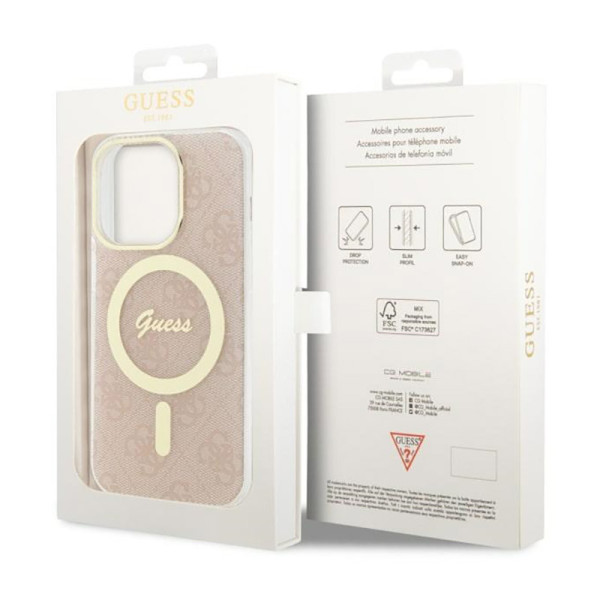 Etui Do iPhone 14 Pro Guess 4G MagSafe Różowy
