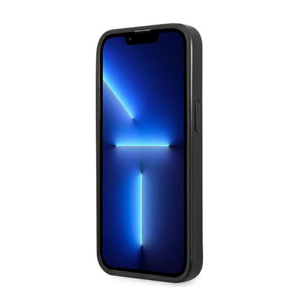 Etui Do iPhone 14 Plus Guess Saffiano Triangle Logo Case Srebrny