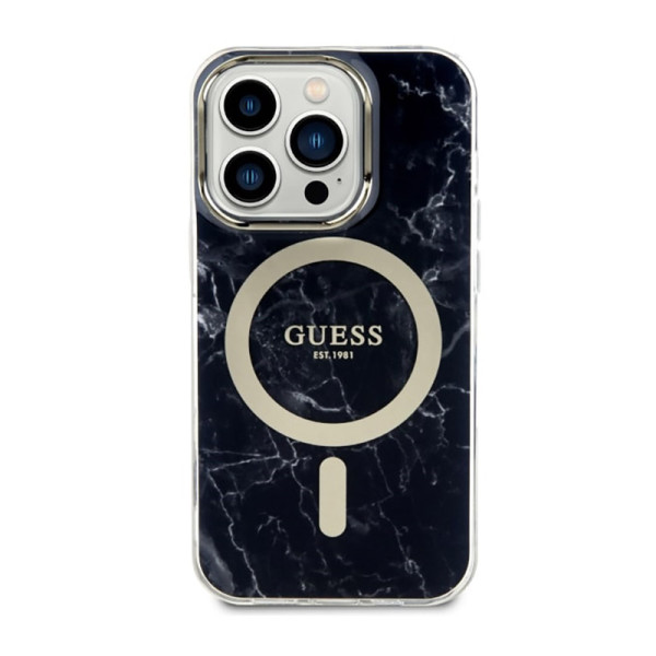 Etui Do iPhone 14 Pro Guess Marble MagSafe Czarny