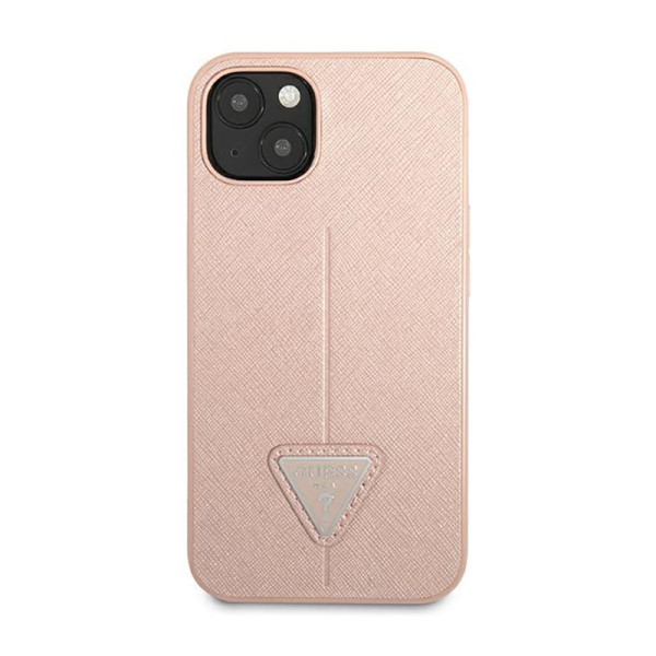 Etui Do iPhone 14 Plus Guess Saffiano Triangle Logo Case Różowy