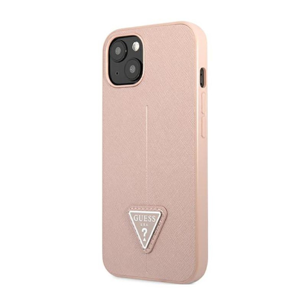 Etui Do iPhone 14 Plus Guess Saffiano Triangle Logo Case Różowy