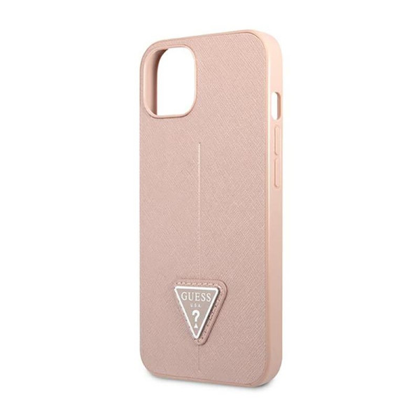 Etui Do iPhone 14 Plus Guess Saffiano Triangle Logo Case Różowy