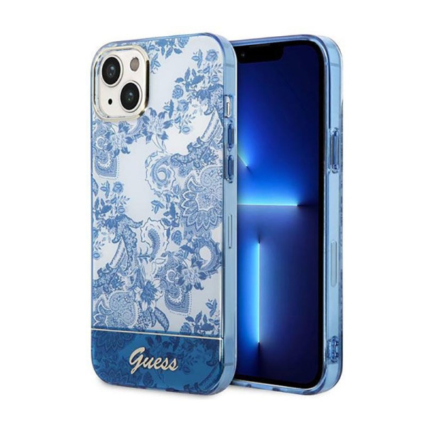Etui Do iPhone 14 Plus Guess Porcelain Collection Niebieski