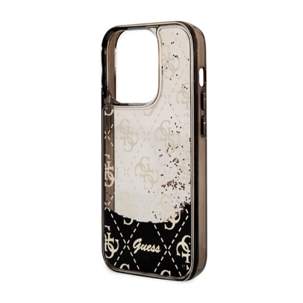 Etui Do iPhone 14 Pro Guess Liquid Glitter Transculent 4G Czarny