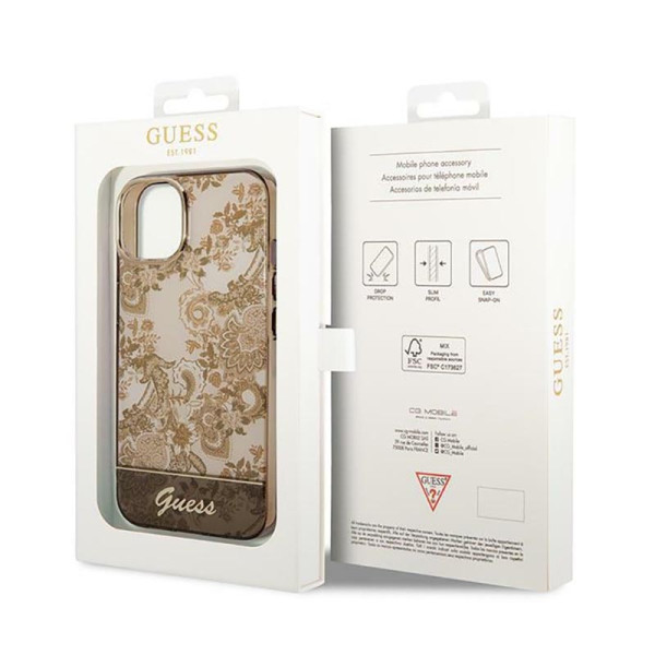 Etui Do iPhone 14 Plus Guess Porcelain Collection Brązowy