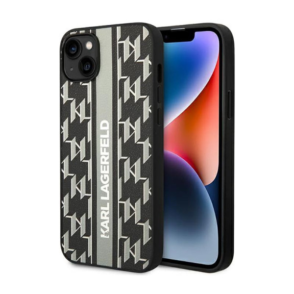Etui Do iPhone 14 Plus Karl Lagerfeld Monogram Stripe Szary