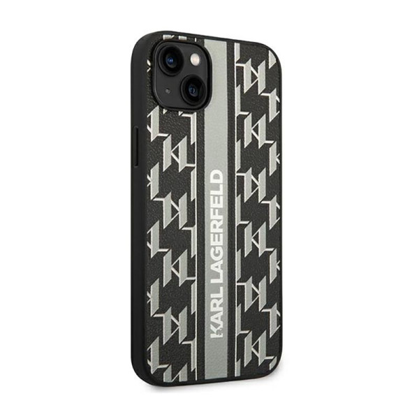 Etui Do iPhone 14 Plus Karl Lagerfeld Monogram Stripe Szary