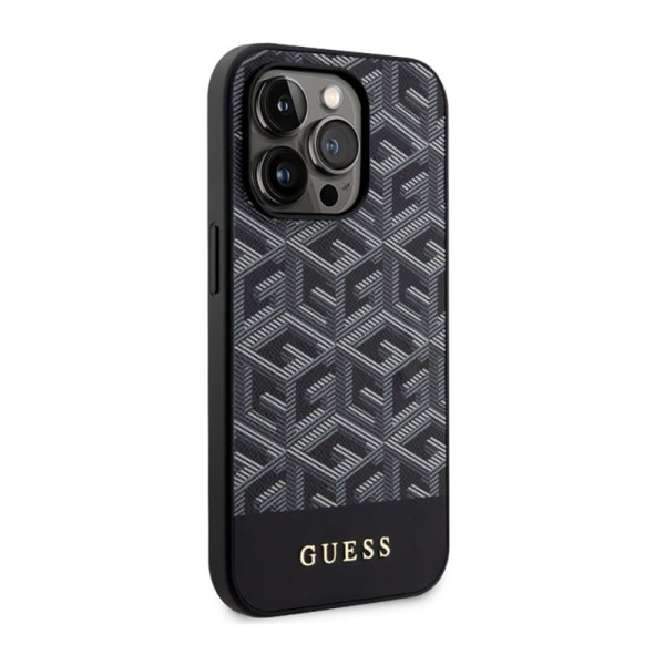Etui Do iPhone 14 Pro Guess Gcube Stripes MagSafe Czarny
