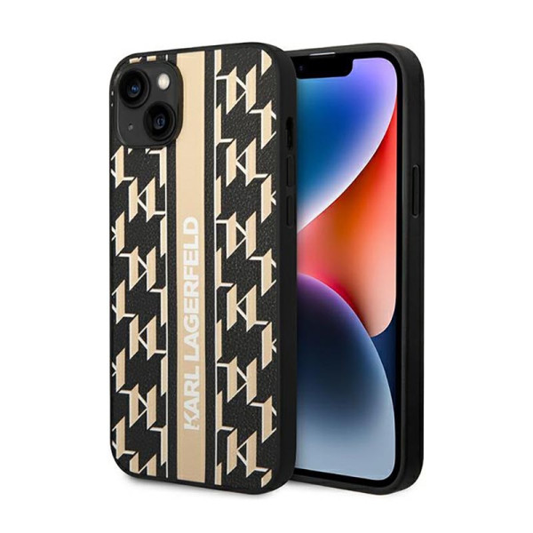Etui Do iPhone 14 Plus Karl Lagerfeld Monogram Stripe Brązowy