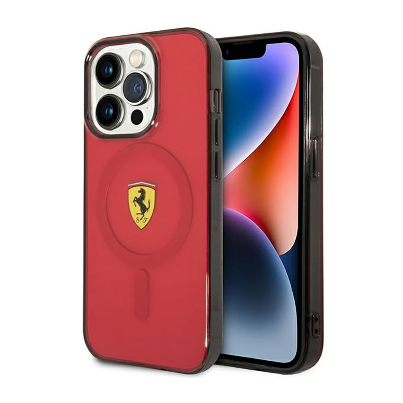 Etui Do iPhone 14 Pro Ferrari Translucent MagSafe Czerwony