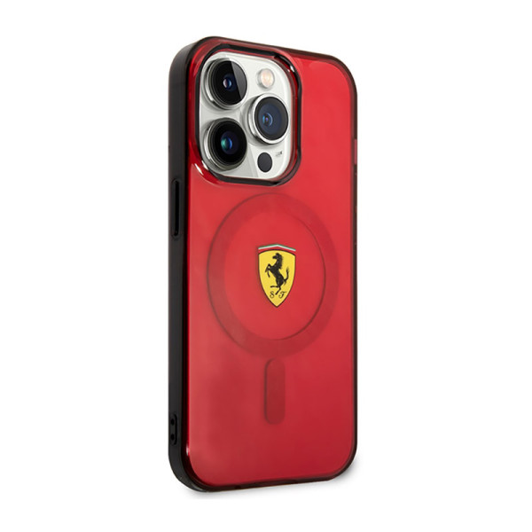 Etui Do iPhone 14 Pro Ferrari Translucent MagSafe Czerwony