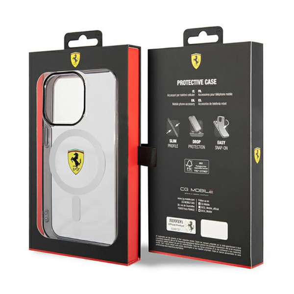 Etui Do iPhone 14 Pro Ferrari Outline MagSafe Przezroczysty