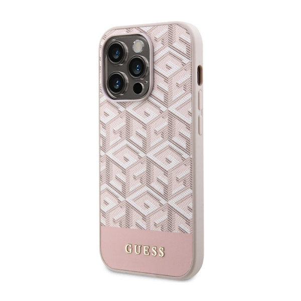 Etui Do iPhone 14 Pro Guess Gcube Stripes MagSafe Różowy