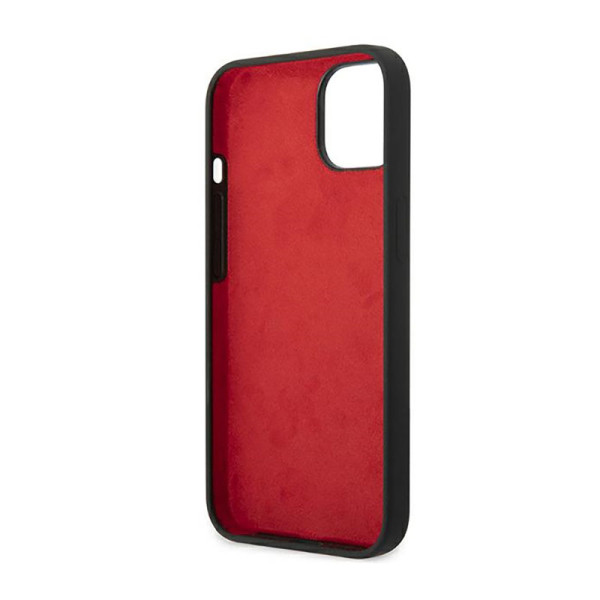 Etui Do iPhone 14 Plus Ferrari Silicone Metal Logo Czarny